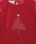 Red Velvet Christmas Tree High-Low Dress With Matching Facemask