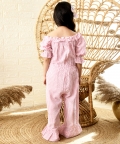 Off Shoulder Short Sleave Full Length Jumpsuit For Girl Kids