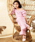 Off Shoulder Short Sleave Full Length Jumpsuit For Girl Kids