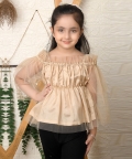 Ranj Off Shoulder Solid 3/4 Sleave Short Top For Girl Kids