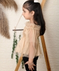 Ranj Off Shoulder Solid 3/4 Sleave Short Top For Girl Kids