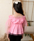 Ranj Off Shoulder Solid 3/4 Sleave Short Top For Girl Kids