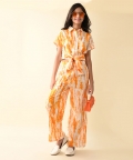 Coller Neck Half Sleeve Full Length Co-Ord Sets