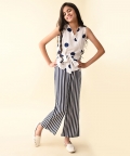 V-Neck Sleeve Less Printed Dress