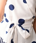 V-Neck Sleeve Less Printed Dress