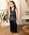 V-Neck Sleeve Less Printed Full Length Dress