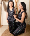 V-Neck Sleeve Less Printed Full Length Dress