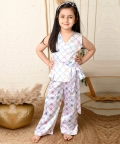 V-Neck Sleeve Less Printed Full Length Dress