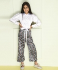 Shirt Collar Printed Full Length Dress