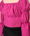 Off Shoulder Solid Full Sleeve Hip Length Top