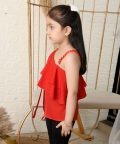 One Shoulder Solid One Side Sleeve Short Length Top
