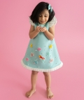 A-Line Scuba Dress With Mermaid Embroidery