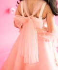 Pink Organza Lehenga+ Butterfly Top