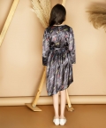 Round Neck Full Sleeve Printed Knee Length Dress