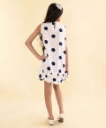 Round Neck Sleeve Less Printed Knee Length Dress
