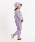 Peasant Top Co-ord Lavender Check