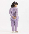 Peasant Top Co-ord Lavender Check