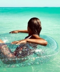 Transparent Inflatable Pool Ring Glitter