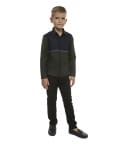 Olive & Blue colour block shirt