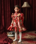 Red Floral Betty Dress Full Sleeves