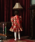 Red Floral Betty Dress Full Sleeves