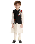 Embroidered Jacket With Plain Kurta & Churidar