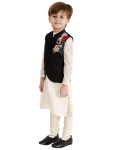 Embroidered Jacket With Plain Kurta & Churidar