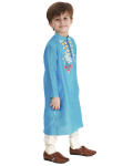 Cotton Silk Embroidered Kurta & Churidar