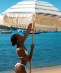 The Resort Luxe Beach Umbrella Coastal Blue