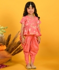 Dark With Gold Print Dhoti Jhabala