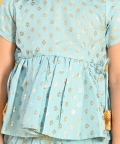 Jhabla & Dhoti With Pom Pom And Lace Detalling