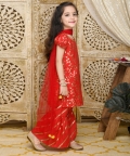Red & Gold All Over Print Sharara And Kurta Set