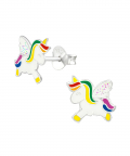 Silver Flying Unicorn Earrings