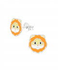 Silver Lion Earrings