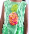Stripe Dress with Embroidered Pineapple