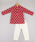 Sequin And Threadwork Kurta With Pyjama