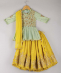 Sequin And Zari Work Top With Embroidered Lehenga And Dupatta