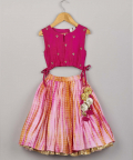 Sequin Work Top And Shibori Printed Lehenga