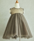 Hand Embroidered With Silk Organza Back Bow-Tie Dress