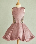 Hand Embroidered Flowers Reverse Pocket Organza Dress