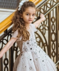 Hand Embroidered Beige Dress