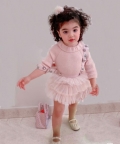 Hand Embroidered Flowers On The Strap Pinafore Tutu Dress