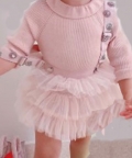 Hand Embroidered Flowers On The Strap Pinafore Tutu Dress