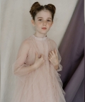 3 Pc. Set: Frilled A-Line Dress With Ruffled Over Garment