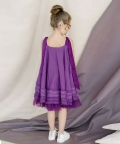 Hand Embroidered Shoulder Tie-Up Frilled Dress