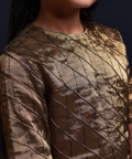 Quilted Look Gold Dress