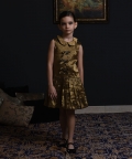 Swarowski Crystals 3 Bows Gold Dress