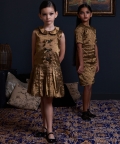 Swarowski Crystals 3 Bows Gold Dress