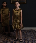 Swarowski Crystals 3 Bows Gold Dress