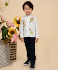 White Shirt With Ice Cream Print